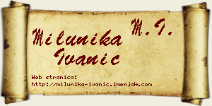 Milunika Ivanić vizit kartica